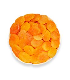 05- ROUND WOOD TRAY Dried Apricots